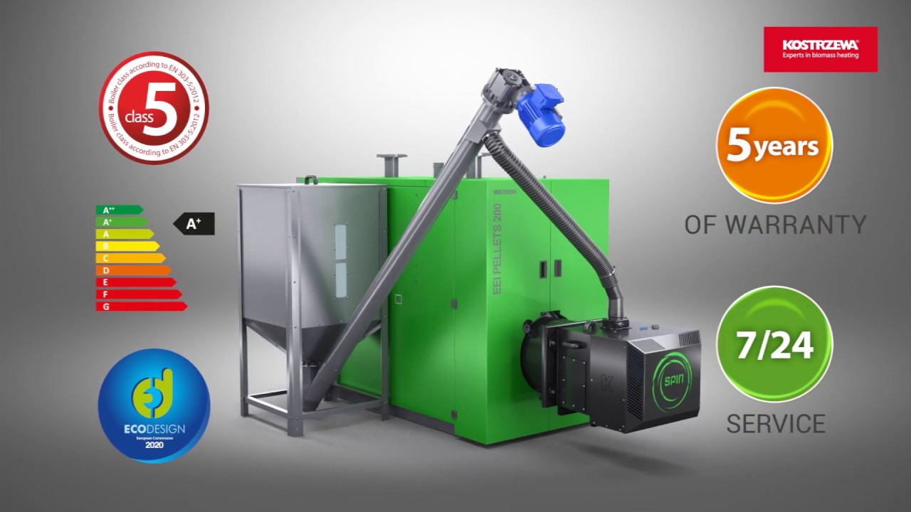 KOSTRZEWA EEI Pellets 50 - 285 kW boiler with Platinum Bio Spin burner
