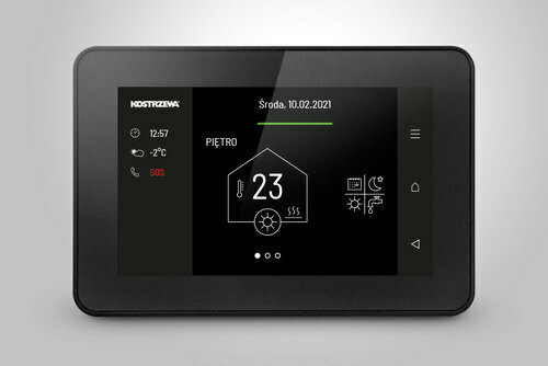 e-GP control system with 2 in 1 colour touch panel (boiler controller = room thermostat)